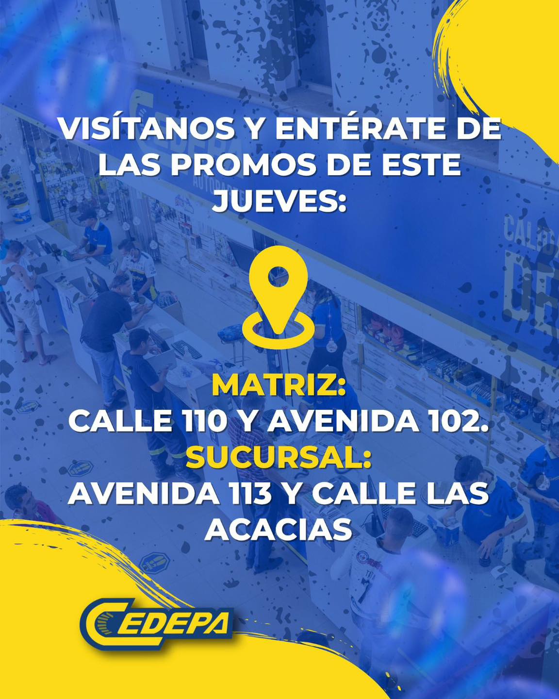 🔴 ¡¡¡Todos los jueves, le meteremos turbo al ahorro!!! 🔴
🚗 ¡Llegan los #JuevesDeSuperDescuentos de Cedepa!
Cada semana, autopartes con precios que harán feliz a tu carro… ¡y a tu bolsillo! 🛠️💥
Visítanos y entérate de todo:
📍 Matriz: Calle 110 y Av. 102
📍 Sucursal: Av. 113 y Calle Las Acacias
📲 0995541378
#CedepaEsGarantía #AutopartesManta #RepuestosManta #PromocionesCedepa