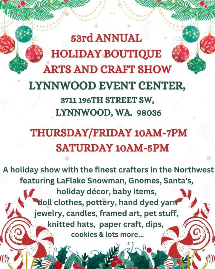 Three Days of Crafts! Super excited. There will be tons of different vendors selling their wares come and see! 🎉
#holidaybazaar #lynnwoodwashington