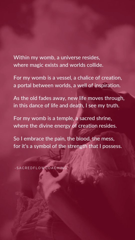 Some menstrual musings from me to you.
This is my first poem in about 25 years.. I created it when i was bleeding and it took some time to find the courage to share because, you know, imposter syndrome and i felt 'it was so basic' but in the end i realised it is an extension and an expression of me and I think that's all it needs to be. 🩸💋
#periodpositive #womb #wombhealing #womb #periodcoach #period #poem