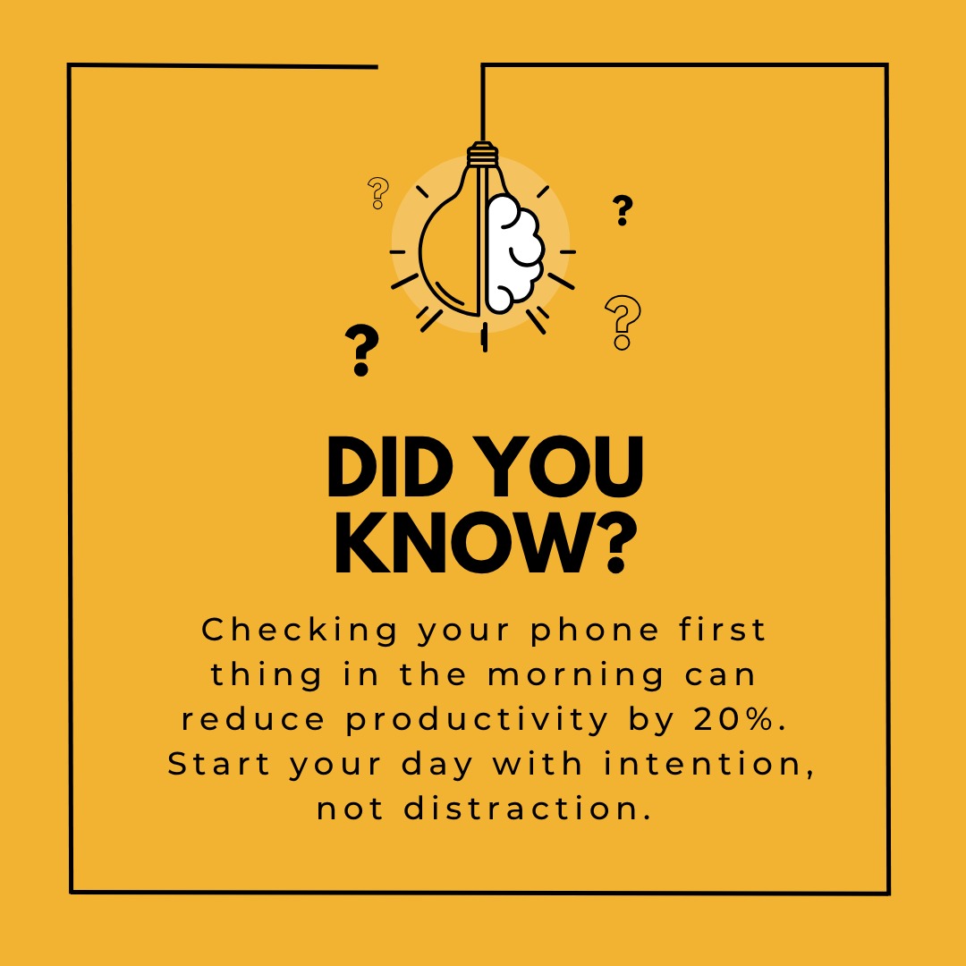 Grabbing your phone right after waking up might feel harmless,
but it instantly floods your brain with distractions, notifications, and stress.
Start your day with yourself, not with the internet.
✨ Try 10 phone-free minutes tomorrow morning — you’ll feel the difference.
#timemanagementhacks #focushabits #morningroutines☀️ #productivitytips✌🏼️✨ Grabbing your phone right after waking up might feel harmless,
but it instantly floods your brain with distractions, notifications, and stress.
Start your day with yourself, not with the internet.
✨ Try 10 phone-free minutes tomorrow morning — you’ll feel the difference.
#timemanagementhacks #focushabits #morningroutines☀️ #productivitytips✌🏼️✨
