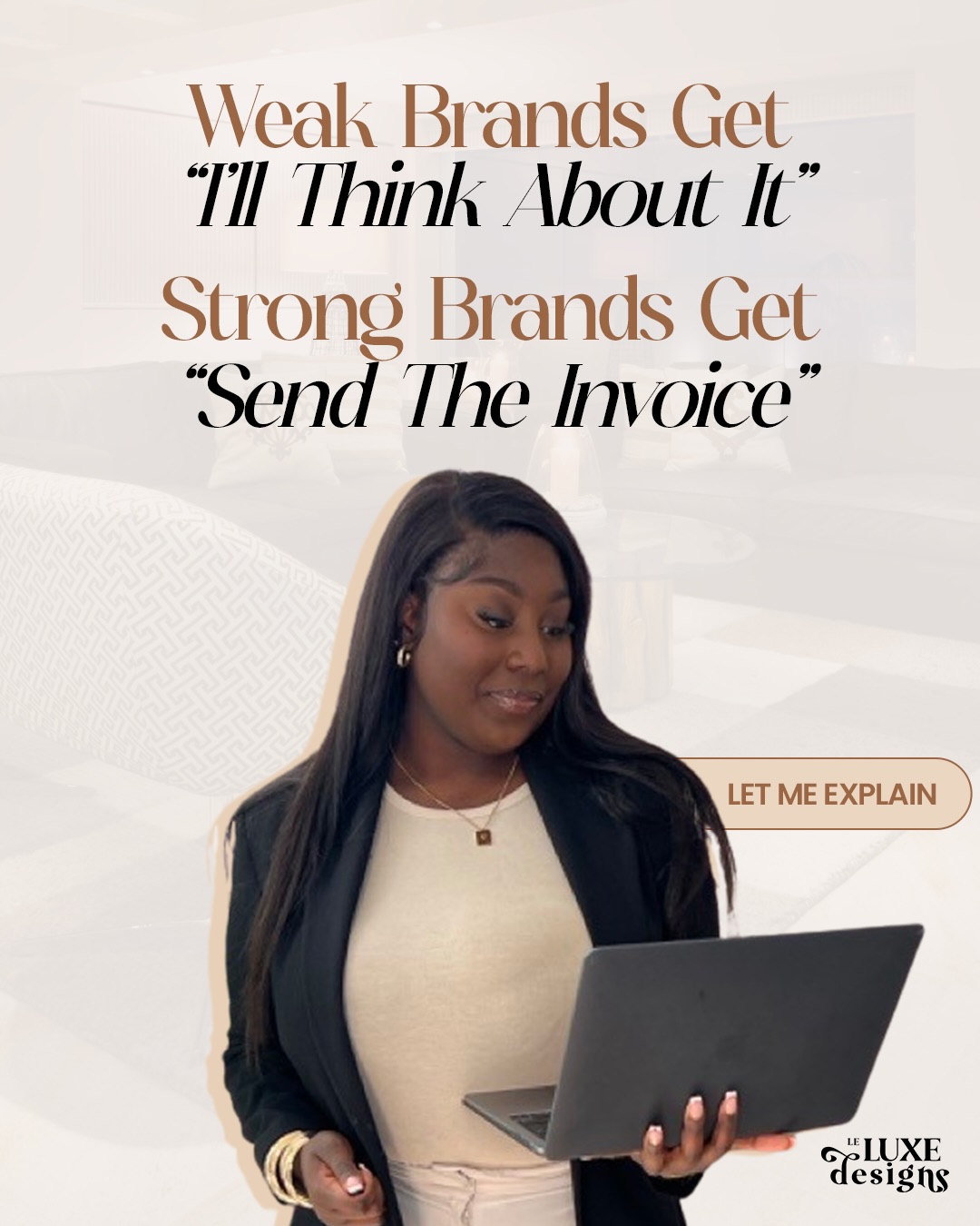 People don’t hesitate because you’re not good at what you do🥰
They hesitate because the way you’re communicating your value isn’t accurately showcasing the level you’re actually on.
What I mean is, you can post every day, show up on your stories, answer questions, do all the “right” things you’ve been told to focus on, but if your messaging isn’t making sense, it’s devaluing you and you’ll always attract people who aren’t even close to your level.
They’ll watch. They’ll ask questions. They’ll say “I’ll think about it” But they won’t move
And the annoying part is… you know your stuff because you’ve BEEN doing this. If someone asked you a question right now, you could talk for hours and break it down with pure depth.
But the second you go to create content or edit your website, it’s like all of that expertise disappears. And that’s the gap. Your messaging
That’s literally what’s blocking the clients you actually want from seeing you as the expert you really are.
And posting more won’t fix it.
You could post thirty-six more videos but nothing is changing if the messaging isn’t clear.
It was never about the posting. It’s the way you communicate your expertise.
Once your messaging finally reflects the level you’re actually on, everything shifts.
The hesitation stops. The clients who are meant for you show up and they don’t second-guess it.
And this is exactly what we focus on when you work with me on your branding.
Messaging that actually sounds like your level, matches your expertise, and gets the right people moving instead of hesitating🙌🏾